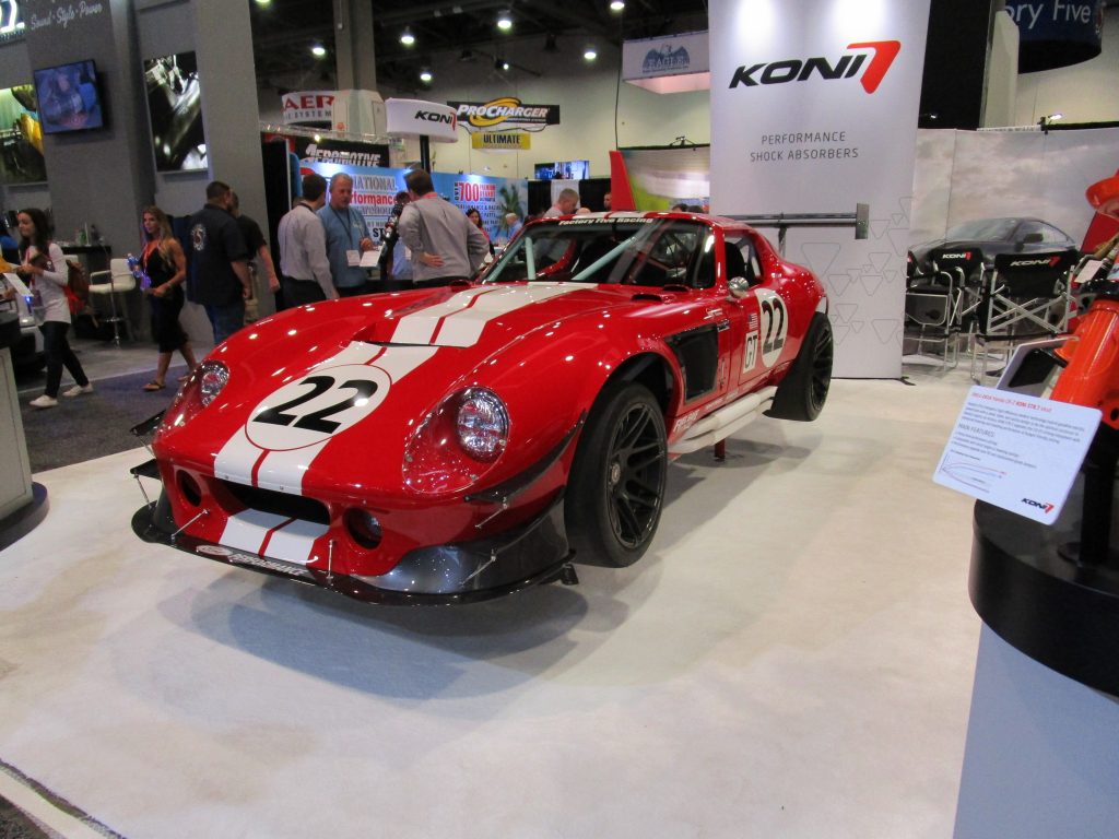 Red Race Car with White Stripes