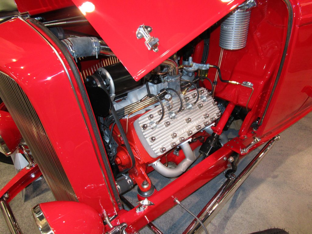 Red Antique Car Engine